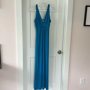 Susana Monaco v neck maxi dress in turquoise size s
